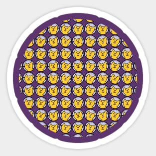 Yellow Cat Round Pattern Sticker